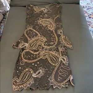 Vintage Fabrica Neiman Marcus midi beaded dress